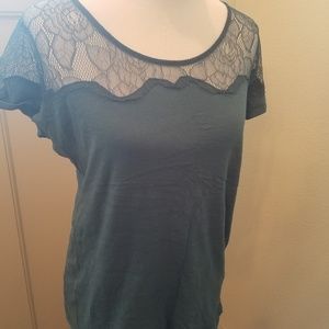 Teal Lace Top Tshirt